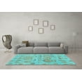 thumbnail image 3 of Ahgly Company Indoor Square Oriental Light Blue Traditional Area Rugs, 4' Square, 3 of 4