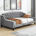 thumbnail image 3 of Tcbosik Upholstered Daybed Twin Size, Velvet Sofa Bed for Small Space, Guest Room, Bedroom, Gray, 3 of 10