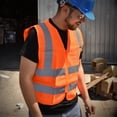 thumbnail image 5 of Neiko 53948A High-Visibility Safety Vest with Reflective Strips for Emergency, Construction, and Safety Use, Neon Orange, XXX-Large, 5 of 5