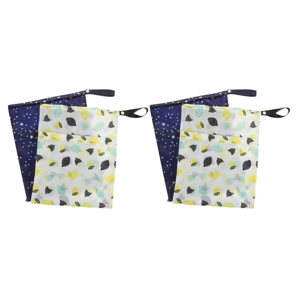 Bolsa impermeable reutilizable para pañales de tela, 4 unidades, con bolsillo con cremallera para ropa sucia o mojada, pañales, toallitas y trajes de baño.