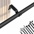 thumbnail image 5 of 2 Pcs Heavy Duty Adjustable Curtain Rod Brackets Rod Holders Curtain Rod Support Brackets Curtain Rod Hangers General Hardware Holders Wall Bracket Hanger Hooks with Screws, 3.62-4.6 Inch, Black, 5 of 6