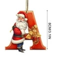 thumbnail image 4 of yulier 26 Initial Letter Santa Claus Christmas Ornaments, Red Personalized Christmas Initial Ornaments Cute Santa Claus Pendant Christmas Tree Hanging Decorations Xmas Gifts for Kids, 4 of 6