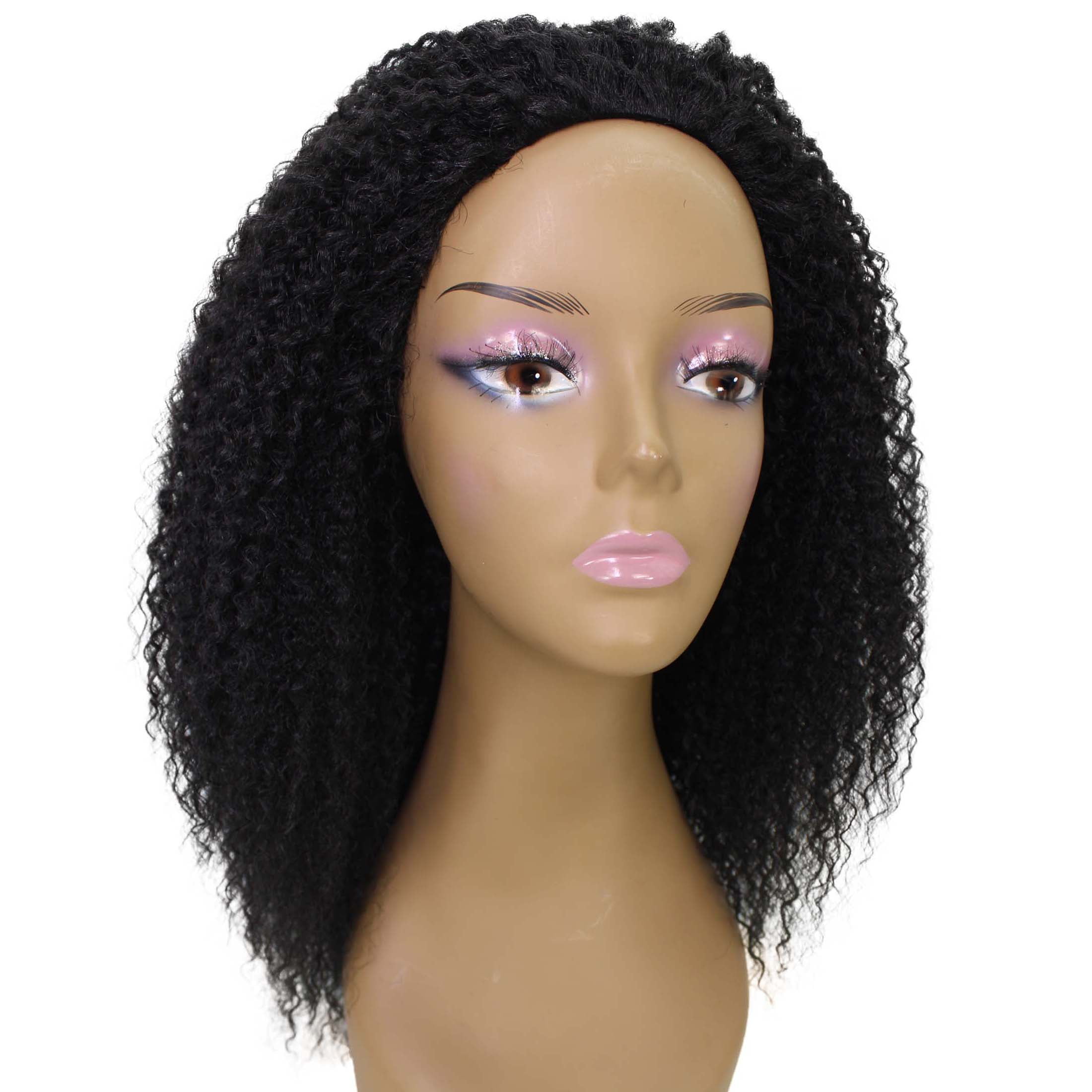LUXLUXE Rosario Curly Body Waves 20 in Long Half Wig Mix Human Hair and Synthetic Fibers