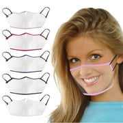 Oxodoi Breathable Face Masks for Adults, with Clear Plastic Window Visible Expression for The Deaf and Hard of Hearing Transparent Windproof Reusable