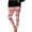 C02-Watermelon Red, variant on QIUOMBBP Watermelon Red Women's Rainbow Striped Leggings Stretchy Workout Pants Ugly Christmas Leggings High Waisted Tights S