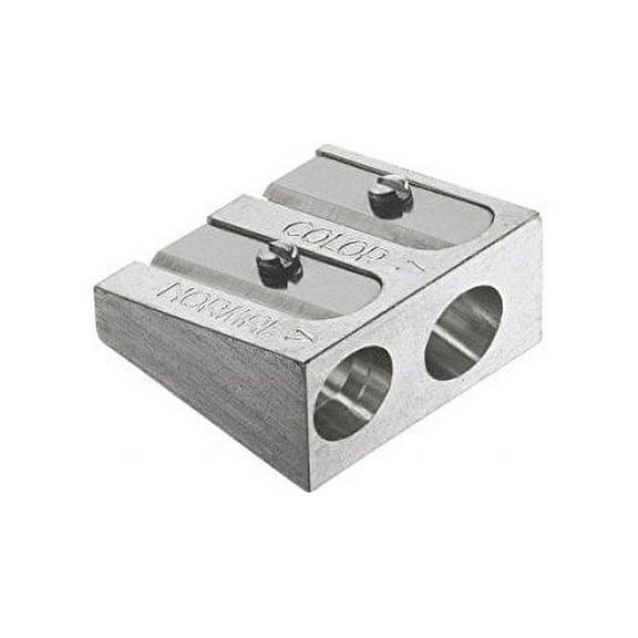 Faber-Castell 185710 Double Pencil Sharpener Metal for Colour and Chalk Pens