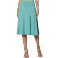 thumbnail image 2 of Landzoo Women's Solid Lightweight Flare Midi Pull On Closure Skirt Comfortable Casual Women's Skirt, 2 of 7