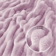 thumbnail image 5 of Exclusivo Mezcla Fleece Throw Blanket for Couch, Super Soft 3D Striped Jacquard Blanket, Lightweight Fuzzy Cozy Blankets, Light Purple, 50"x60", 5 of 8