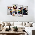 thumbnail image 3 of Elephant Stock Graceful African Wall Art - Horizontal Multi Panel Canvas - Living Room Wall Decor - People Multi Panel - Black And Turquoise Decor - 75" x 48", 3 of 8