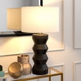 thumbnail image 4 of Evelyn&Zoe Carlin 27" Tall Ceramic Table Lamp with Fabric Shade in Matte Black/White, 4 of 6