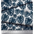 thumbnail image 3 of Soimoi White Rayon Crepe Fabric Monstera Leaves Print Fabric by Yard 46 Inch Wide, 3 of 3