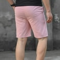 thumbnail image 4 of DPTALR George Mens Casual Sports Shorts Elastic Waist Drawstring Solid Color Lightweight Quick Dry Pink,Big and Tall Men L, 4 of 9