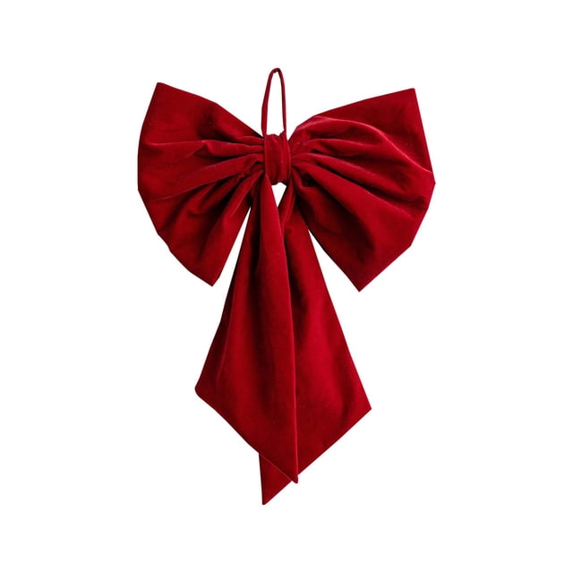 19 in Velvet Bows For Christmas Tree,Red Velvet Bow Decor Christmas Tree Topper Decoration, Large Christmas Velvet Bows,Red Velvet Bow For Tree Topper Window Wall Mantle,Home Room Xmas Decoration
