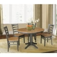 thumbnail image 3 of 36" Round Wood Extension Dining Table with 4 Chairs in Hickory/Washed Coal, 3 of 5