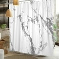 thumbnail image 3 of 72x84 Inches Gray and White Marble Shower Curtain Abstract Marble Texture Modern Luxury Art Shower Curtains for Bathroom Decor Polyester Fabric Bath Curtain Waterproof with Hooks, 3 of 6