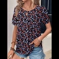 thumbnail image 4 of Blusas Informales de Negocios para Mujer, Moda de Verano, Camisetas con Mangas 3/4 con Volantes, Blusa Tipo Túnica Elegante e Informal. Negro L, 4 of 6