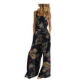 thumbnail image 2 of Baqcunre Women's Sleeveless Printed Floral Leg Romper,Color Navy,Size S-3XL, 2 of 5