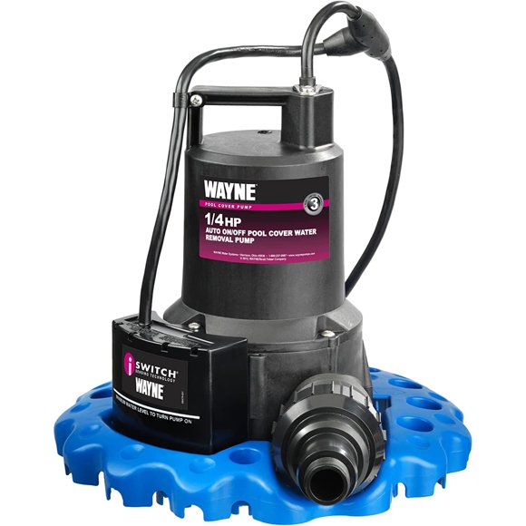 Bomba de agua Wayne WAPC250, cubierta para piscina, 1/4 HP, encendido/apagado automático