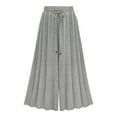 thumbnail image 2 of Tittly Palazzo Pants Wide Leg Pants Women's High Wide Leg Pants Solid Color Casual Pants Wide Leg Pants Women'S Summer Thin High Waist Loose Baggy Pants Plus Size Pants Grey 5XL, 2 of 8