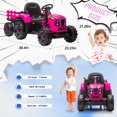 thumbnail image 3 of Xuanlur 24V Ride on Toy for Big Kids, 24V Ride on Tractor w/Remote Control, 400W Motor, Kids Electric Vehicles Ride On Tractor Car for Ages 3+, USB,LED light, Bluetooth,3 Speed Adjustable(Rose Red), 3 of 7