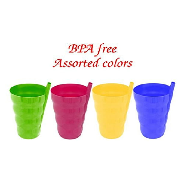 Green Direct Cup With Straw 10 Oz Plastic Cup with Built in Straw for