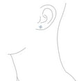 thumbnail image 3 of Boucles d'Oreilles Clous pour Hommes et Femmes en Forme Carrée avec Zircon Cubique Micro Pavé Bleu et Saphir Simulé en Argent Sterling.925 7MM, 3 of 5