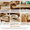 thumbnail image 5 of TROPOW 2PCS Rattan Nightstand, Bedside Table, Night Stand with Type-C Charging Station, 1 Storage Drawer and Open Storage Space, with Hook Included, Suitable for Bedroom, Office, 5 of 9