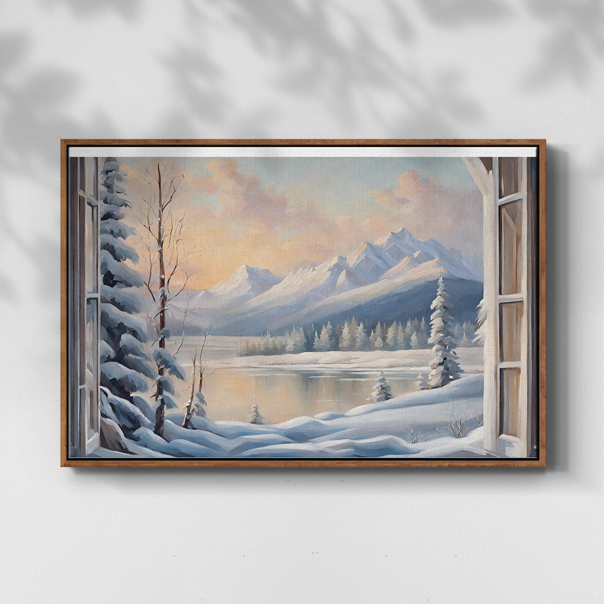 Vintage Landscape-CCXVI By Wexford Home Framed in Walnut Wood Gallery Wrapped Canvas 17 in. x 25 in.