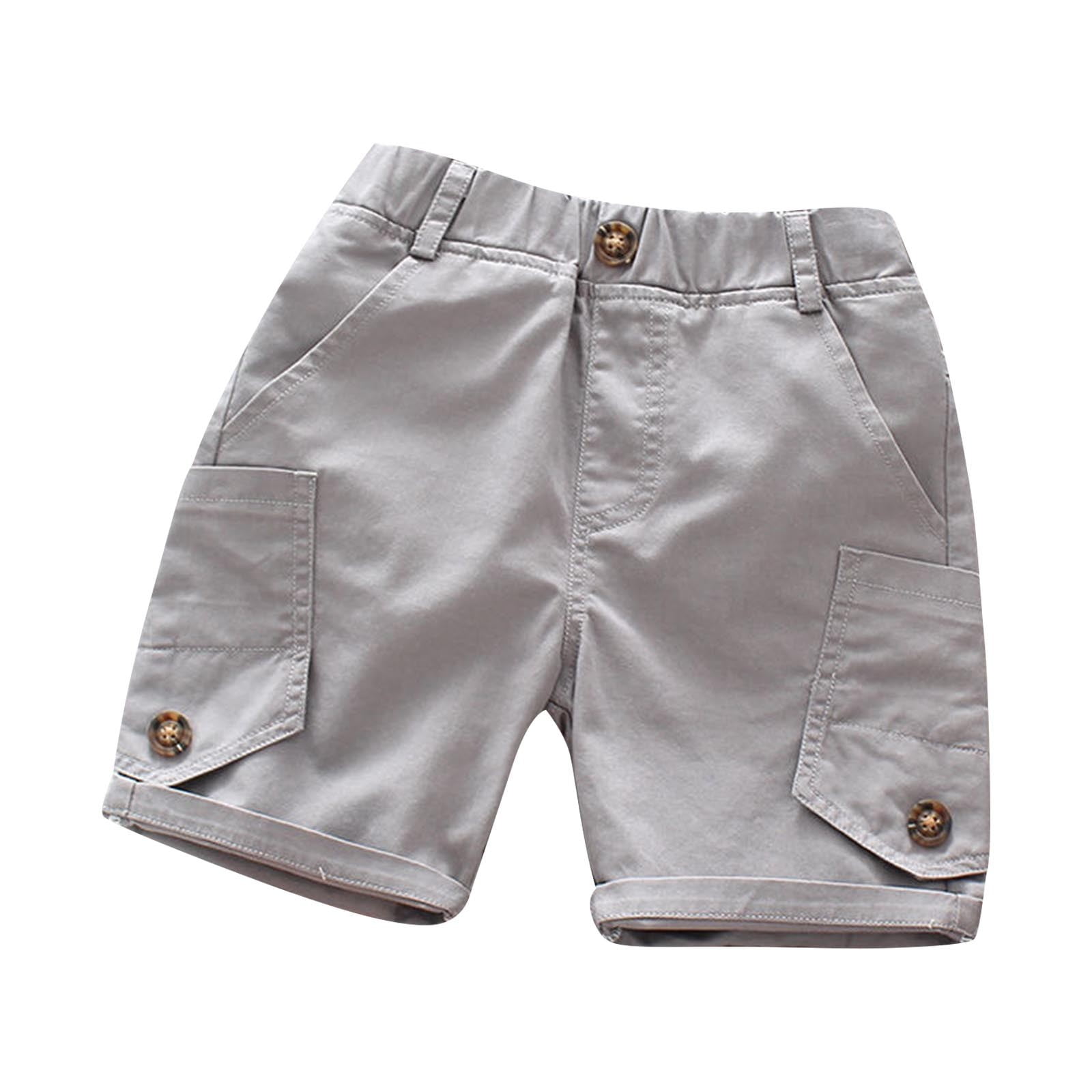 Lenpel Toddler Baby Cargo Shorts Unisex Girls Boys Cotton Elastic Waist Travel Hiking Shorts Children Casual Shorts with Pockets