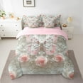 thumbnail image 2 of Manfei Girls Butterfly Bedding Comforter Set 7 Pieces, Pink Rose Floral Queen Bedding Sets, Victorian Pearl Queen Sheet Sets, Microfiber Bedroom Decor, 2 of 8