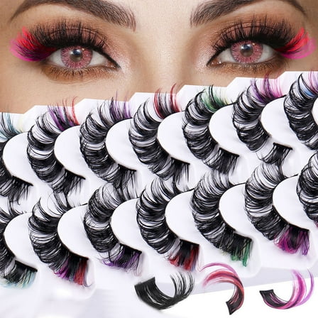GAXIRE 7 Pairs Colored Lash Clusters for Vibrant Eye Makeup and Versatile Decorative Use, Perfect for Stunning Looks