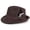 Brown, variant on BadPiggies Elegant Fedora Hats for Men Women Short Brim Roll Up Cowboy Felt Hat with Feathers (Green)