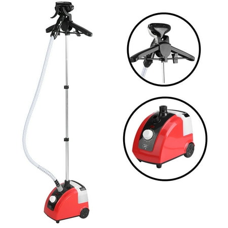 1700W Floor Standing Fabric Steamer with Insulated Hose and Clothes Hanger