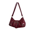 thumbnail image 1 of Bolso Verdusa Y2k Monedero Goth Hebilla Punk Hobo Burgundy, 1 of 6
