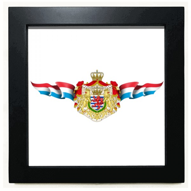 Luxemburgo bandera emblema nacional Mesa de pared con marco cuadrado negro