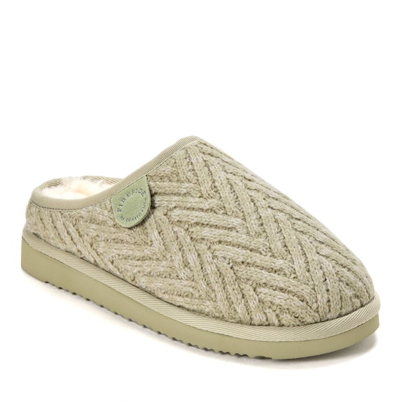 Fireside by Dearfoams Women's Greta Genuine Shearling Knit Clog Slipper