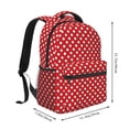 thumbnail image 2 of Xecao Red Polka Dot Backpack, a stylish and functional choice for both men and women, is the perfect basic bookbag for college, work, or travel, 2 of 5