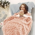 thumbnail image 2 of Cozy Orange Blanket Women Soft Fleece Blankets 50"x60" Lightweight Coral Fuzzy Warm Throw Blanket Home Decor Stuff for Couch Bed Sofa, 2 of 6