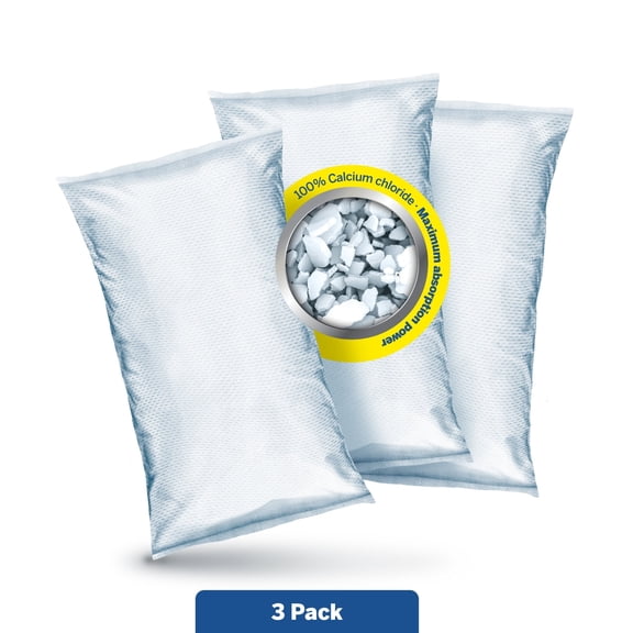 HUMYDRY Moisture Absorber Refills for 35.3 Oz Dehumidifier Device, Pack of 3 Unscented Humidity Absorber Bags, Non Electric Refill Pouches For Basements Garages Offices RVs and Large Enclosed Spaces