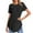 1-Solid Black, variant on Womens Ribbed Knit Solid Blouse Swing Loose Fit Round Hem Tunic Tees Crewneck Short Sleeve Shirts Brown XL