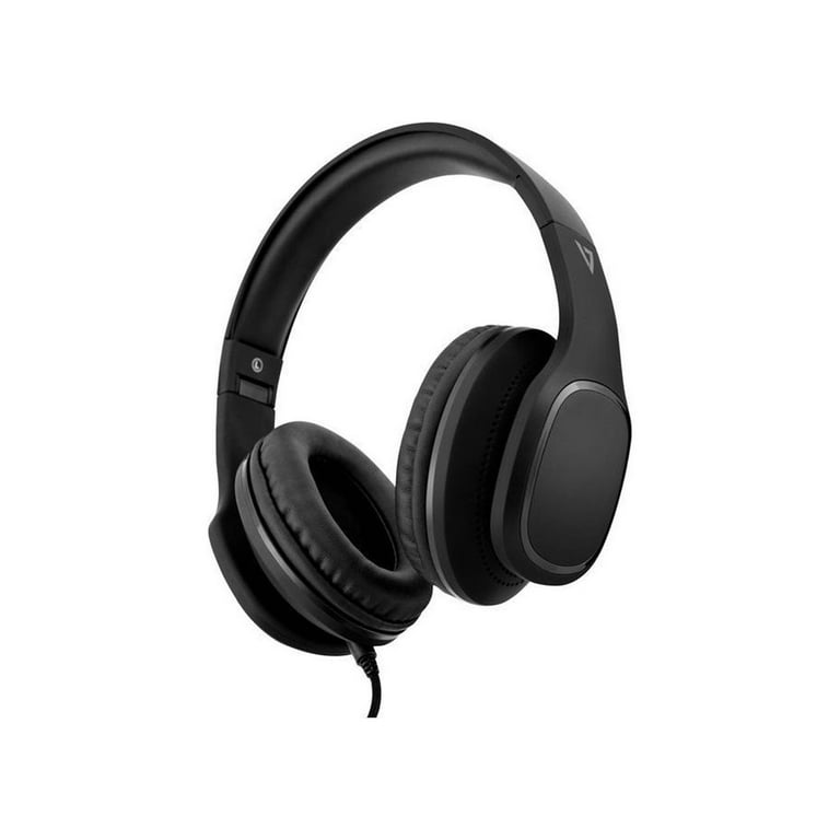 V7 Premium 3.5mm Over Ear Stereo Headphones with Microphone Black Walmart