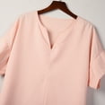 thumbnail image 6 of Summer Saving Wycnly Womens Blouses and Tops Dressy Comfy Lightweight Loose Fit Casual Pullover Tshirts Summer Solid V-Neck Short Sleeve Cute Tees Tops Pink l, 6 of 7
