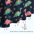 thumbnail image 6 of Dark Blue Colorful Dinosaur and Flower Pattern Shower Curtain 36"x72" ,Bathroom Decorative Shower Curtains Set with 12 Hooks,Modern Waterproof Washable Shower Curtain, 6 of 6