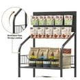 thumbnail image 3 of IAJXWI 4-Tier Snack Display Rack with Wheels, Retail Display Rack for Snack Candy Supermaket  Black Multifunction Organizer Cart with Hooks, 3 of 10