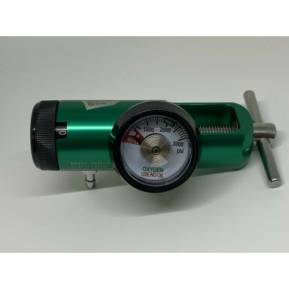 Medical Oxygen Tank Regulator Model Mini TRM8-8B 0-8 LPM. CGA870 w/Barb Outlet