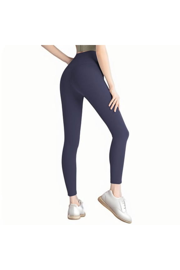 Soft Leggings for Women - High Waisted Workout Yoga Pants Elastic Stretchy Yoga Leggings Womens Casual Sports Pants Navy M