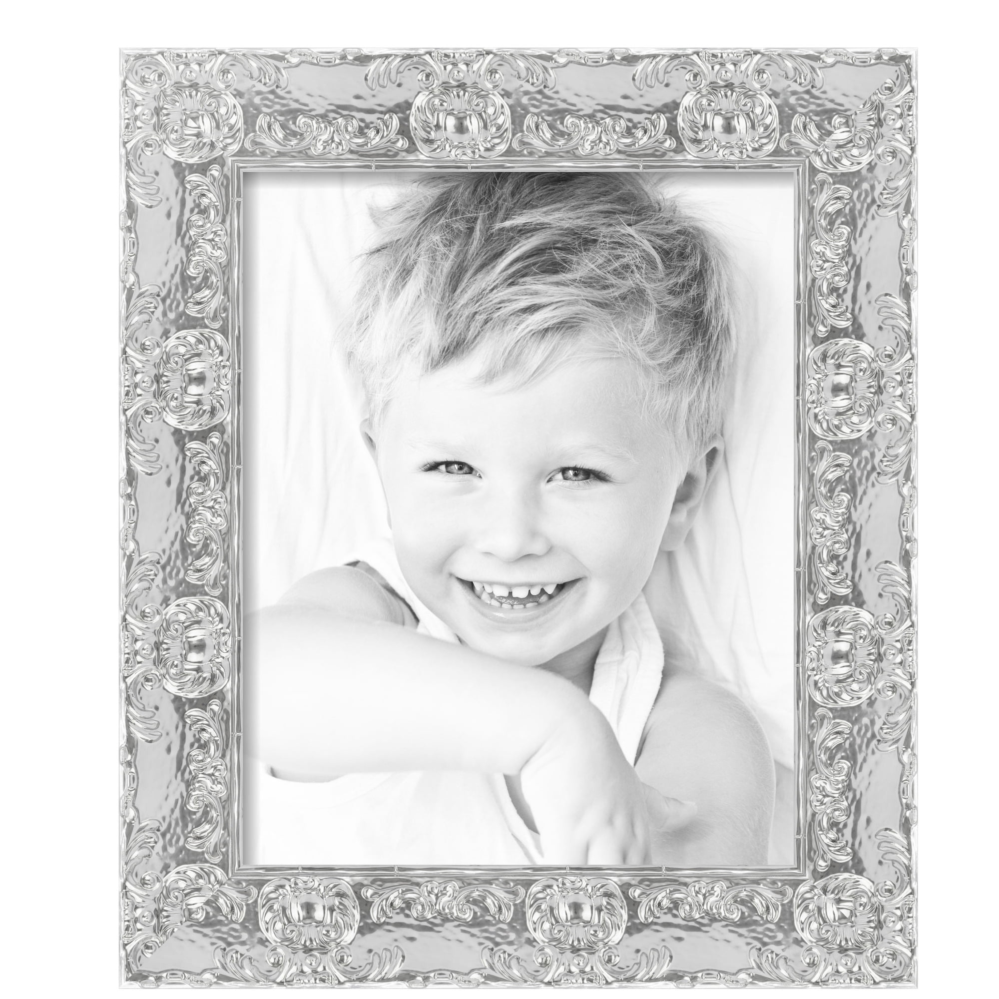 ArtToFrames 16" x 20" Platinum Baroque Luxe Picture Frame, 16x20 inch Silver Wood Poster Frame (WOM-5265),  Pack