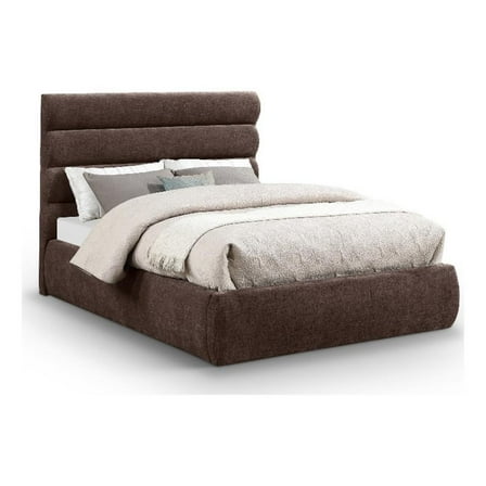 Meridian Furniture Adam Brown Chenille Fabric Full Bed
