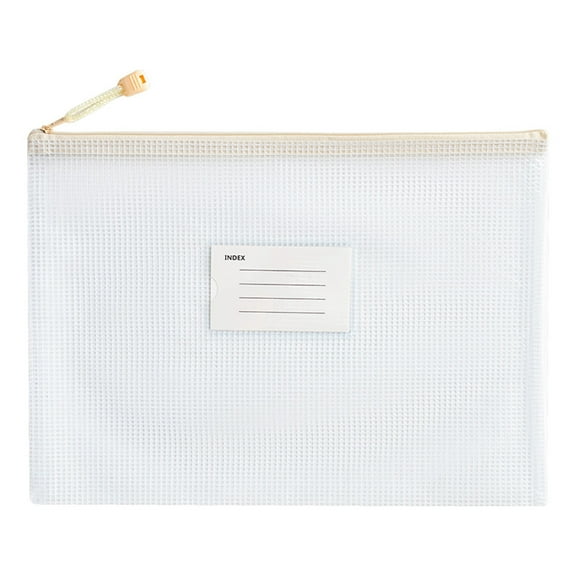 Nkmbld School Supplies Mesh Zipper Bags Document Bag A4 Document Pouches File Folders