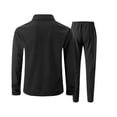 thumbnail image 4 of Ceisia Men's Slim Fit Waffle Knit 2-Piece Set Long Sleeve Zip-Up Jacket with Elastic Waist Drawstring Pants Gifts, 4 of 6